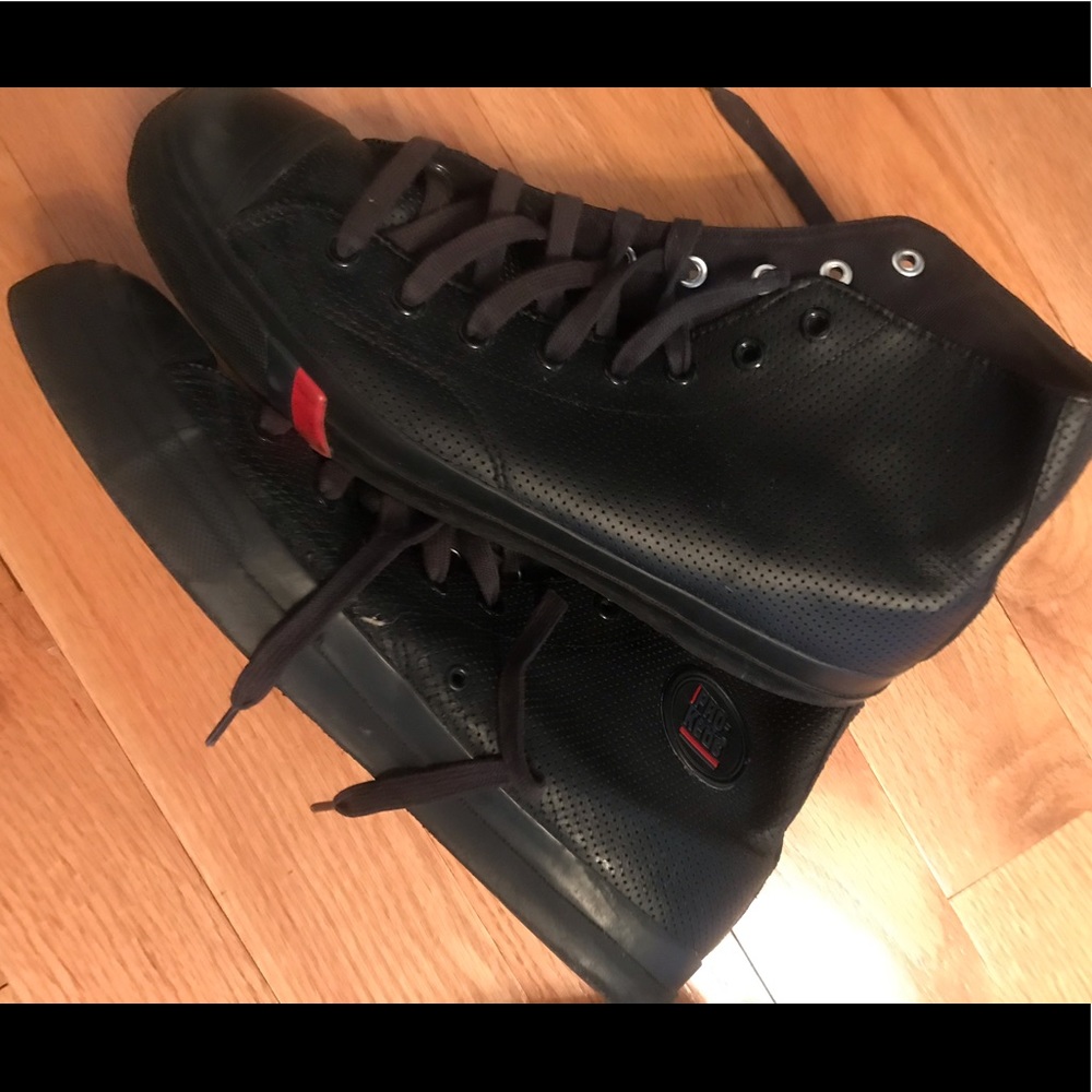 Vintage Black Leather High Top Pro-Keds sz 13